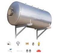 Well Pressure Tank - Stainless Steel Wall-Mounted Water Pressure Tank with Automatic Circulating Supply, Safety Valve, and Cleaning Port