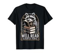 Well Read Slightly Feral Bookworm Personality |- Value Graphic T-Shirt, Men, Black, M