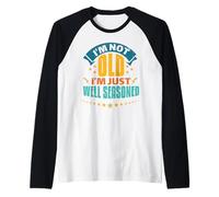 Well Seasoned Funny Grandparents Day Humor Retirement Raglan Baseball Tee