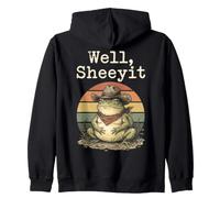 Well Sheeyit Cowboy Toad Frog Western Funny Zip Hoodie