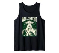 Well Sheeyit Frog Alien Abduction UFO Western Funny Tank Top