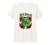 Well Sheeyit Funny Frog Drinking Alcohol Floral Rose Premium T-Shirt