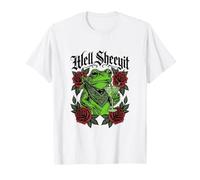 Well Sheeyit Funny Frog Drinking Alcohol Floral Rose T-Shirt
