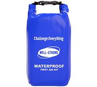 WELL-STRONG Waterproof First Aid Kit Roll Top Boat Emergency Kit with Waterproof Content for Fishing Kayaking Boating Swimming Camping Rafting Beach Blue