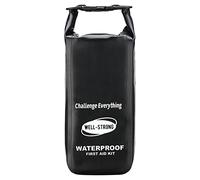 WELL-STRONG Waterproof First Aid Kit Roll Top Boat Emergency Kit with Waterproof Contents for Fishing Kayaking Boating Swimming Camping Rafting Beach Black