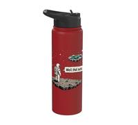 Well that Sucks Flat Earth Astronaut Funny Planets Space Stainless Steel Insulated Water Bottle
