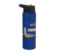 Well that Sucks Flat Earth Astronaut Funny Planets Space Stainless Steel Insulated Water Bottle