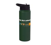 Well This is Awkward Funny Flat Earth Solar System Humor Stainless Steel Insulated Water Bottle