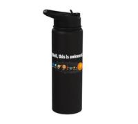 Well This is Awkward Funny Flat Earth Solar System Humor Stainless Steel Insulated Water Bottle