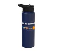 Well This is Awkward Funny Flat Earth Solar System Humor Stainless Steel Insulated Water Bottle