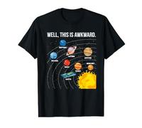 Well This is Awkward Funny Flat Earth Solar System Science Value Graphic T-Shirt