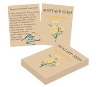 Well Tile 100 Pack Mustard Seed Holy Cards Christian Prayer Card 3.2 × 4.5 Inch-Kraft Double-Sided Faith Cards Matthew 17: 20 Faith Prayer Kit
