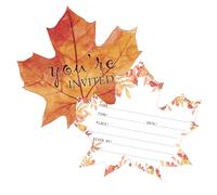 Well Tile 20pcs Maple Leaves Invitations With Envelopes Fill-in Party Invitation Cards You Are Invited Cards Fall Invitations for Wedding, Shower, Holiday Party，Birthday