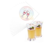 Well tile 50 Pack Drink Protection Drink Cover Disposable airtight lid Stickers for Wine Glasses and tumblers ，Easy to Carry