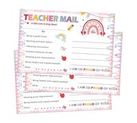Well tile 60 Pack Pink Teacher Mail Postcards Teacher Notes to Parents, Positive Behavior Cards Happy Note from Teachers Desk for Home Kindergarten Preschool