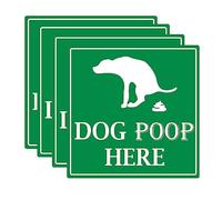 Well Tile Pet-Waste-Bags Sticker, 8 count - Dog Poop Here Label for Trash Bin - Waterproof, Dustproof, Durable, Green