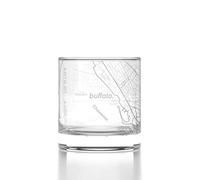 Well Told Engraved Buffalo New York Map Rocks Glass, Old Fashioned Whiskey Glass (11 oz, Clear) Etched Whiskey Glass, Gifts For Whiskey Lovers