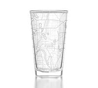 Well Told Engraved Minneapolis Minnesota Map Pint Glass Etched Beer Glass Gift (16 oz, Clear) City Map Pint Glass, Custom Beer Glass, Gifts For Beer Lovers