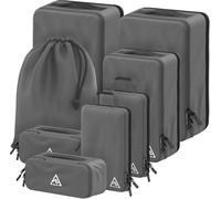 Well Traveled Set of 8/4 luxury travel compression packing cubes - Optimize luggage space with the patented HybridMax design with double capacity, compressible packing cubes