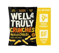 WELL&TRULY: Really Cheesy | Baked Corn Snacks - Gluten Free - Vegetarian - No Added Sugar - Less Fat - Healthy Snack - (Box of 10 Bags, 30g Each)