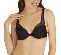 Well - Tulle Design Bra - Perfect Hold, Plunging Neckline - Natural Curve, Subtle Volume - Scarf Shape - Modern and Refined, Black, 36D