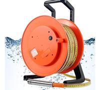 Well Water Level Meter, Groundwater Level Gauge with 0.6 Inch Fixed Stainless Probe, Water Level Indicator for Wells, Boreholes, Reservoirs, Steel Tape, Buzzer, Voltmeter, Available 10m-300m