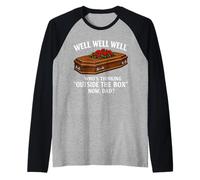 Well Well Well Who's Thinking Outside The Box Now Dad Raglan Baseball Tee