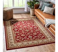 Well Woven Classic Sarouk Red Floral Oriental Traditional Area Rug Rug 120 x 160 cm (3'11" x 5'3" ft.)
