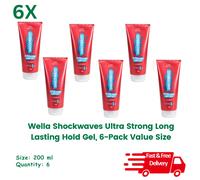 Wella 6x Shockwaves Ultra Strong Power Hold 200ml (Pack of 6)