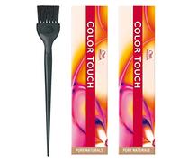 Wella Color Touch Pure Naturals 8/0 Pack of 2 Light Blonde 60ml and Color Brush