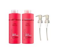 Wella Invigo Brilliance Coarse Hair Shampoo & Conditioner Duo Litre Pack + Pumps