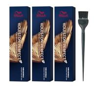 Wella Koleston Perfect Me+ Pure Naturals 7/0 Pack of 3 Medium Blonde 60ml and Color Brush