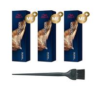 Wella Koleston Perfect Me+ Pure Naturals 77/0 Pack of 3 Intense Medium Blonde 60ml and Color Brush