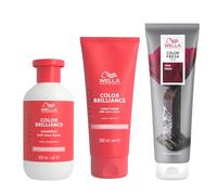 Wella Professionals Color Fresh Mask, Temporary Hair Colour Refresh Treatment, Invigo Color Brilliance Colour Protection Duo, Hair Dye 150ml & Shampoo 300ml & Conditioner 200ml, Rose Blaze