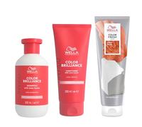 Wella Professionals Color Fresh Mask, Temporary Hair Colour Refresh Treatment, Invigo Color Brilliance Colour Protection Duo, Hair Dye 150ml & Shampoo 300ml & Conditioner 200ml, Peach Blush
