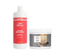 Wella Professionals Color Fresh Mask, Temporary Hair Colour Refresh Treatment, Invigo Color Brilliance Colour Protection Shampoo, 1x Hair Dye 500ml & 1x Colour Protection Shampoo 1l, Golden Gloss