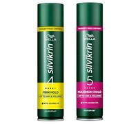 Wella Silvikrin 2 Hairspray Bundle Gift Set 250ml Each, Maximum Hold Firm Hold Styling Spray for Long Lasting Hairstyles, Professional Salon Finish, Strong Control Hair Spray for All Hair Types