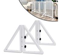 WELLAND Triangle Support Feet Set of 2 for 360 Degree Configurable Gate Collection | Solid Pine Wood | Easy to Install | 2 Pairs of Safety Fence Feet for Freestanding Pet Gates | White