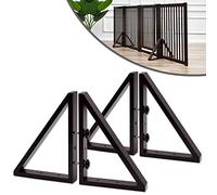 WELLAND Triangle Support Feet Set of 2 for 360 Degree Configurable Gate Collection, Solid Pine Wood, Easy to Install, 2 Pairs of Safety Fence Feet for Freestanding Pet Gates, Espresso