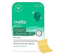 Wellbeing Nutrition Melts Vegan Vitamin B12 Supplements for Men & Women | Memory Booster and Brain, Heart & Nervous System Support with B12, Folate, Brahmi & CurcuWIN | 30 Oral Thin Strips