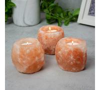 Wellbeing Pink Himalayan Salt 3 Piece Tealight Holders Menkind Orange One Size
