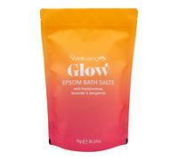 WellbeingMe Glow Epsom Bath Salts with Frankincense, Lavender & Bergamot 1kg | for an Uplifting and Revitalising Bathing Experience | Cruelty Free & Vegan Friendly
