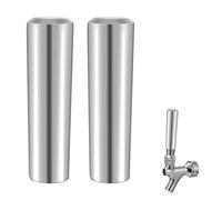 WELLBOM 2PCS Beer Tap Handle, 304 Stainless Steel Keg Tap Handle, Ergonomic for Kegerator Draft Beer Keg Faucet Dispenser Short Keg Handles, 3/8" Thread Handle for Bars, Restaurants & Prties