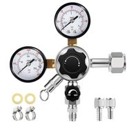 WELLBOM CO2 Regulator for Kegerator Pressure Relief Gauge, 0-60psi Beer Keg Regulator, W21.8 EU Thread 0-3000psi CO2 Tank Regulator Dual Stage Draft Beer CO2 Gas Regulator Gauges Kegerator Parts