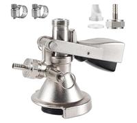 WELLBOM Slider A Keg Coupler European Sankey Keg Coupler Stainless Steel Probe, A Type Beer Coupler with a Pressure Relief Valve Fit 5/16 Beer Line Draft Beer Tap Dispenser for Home Brewing