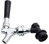 WELLBOM Stainless Steel Core Ball Lock Beer Faucet, Self-Closing | Draught beer tap, ball lock connectors with integrated check valve, compatible with corny keg, fittings for homebrewing