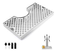 WELLBOM Stainless Steel Drip Tray Beer Tap Drip Tray, Beer Keg Drip Pan with Drain for Beer Towers, Kegerator Drip Tray Easy-Clean Beer Tray for Home Pub, Kitchen, Bar Mini Kegerator Drip Tray