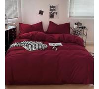 Wellboo Burgundy Red Comforter Set Queen Size Solid Dark Red Bedding Soft | Women Girls Claret Wine Quilt,Crimson Red Blanket,Plain Deep Red Bedding Comforter,Cozy Bedding for All Seasons