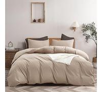 Wellboo Khaki Comforter Set Queen Size Cream Coffee Bedding Sets Dark Champagne Bed Quilts Solid Taupe Quilts Women Men Modern Oatmeal Brown Blankets Cream Khaki Comforters Plain Tan Taupe Color Bed