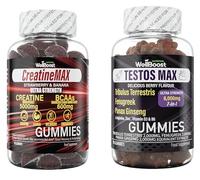 WellBoost Muscle Max Bundle - Creatine MAX & Testos MAX Vegan Gummies - Boost Muscle Growth, Energy, and Vitality - Sugar-Free (1 Month Supply)